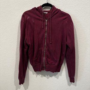 So Nikki, Women’s long Sleeve purple Full Zip Up hoodie sweatshirt Size M